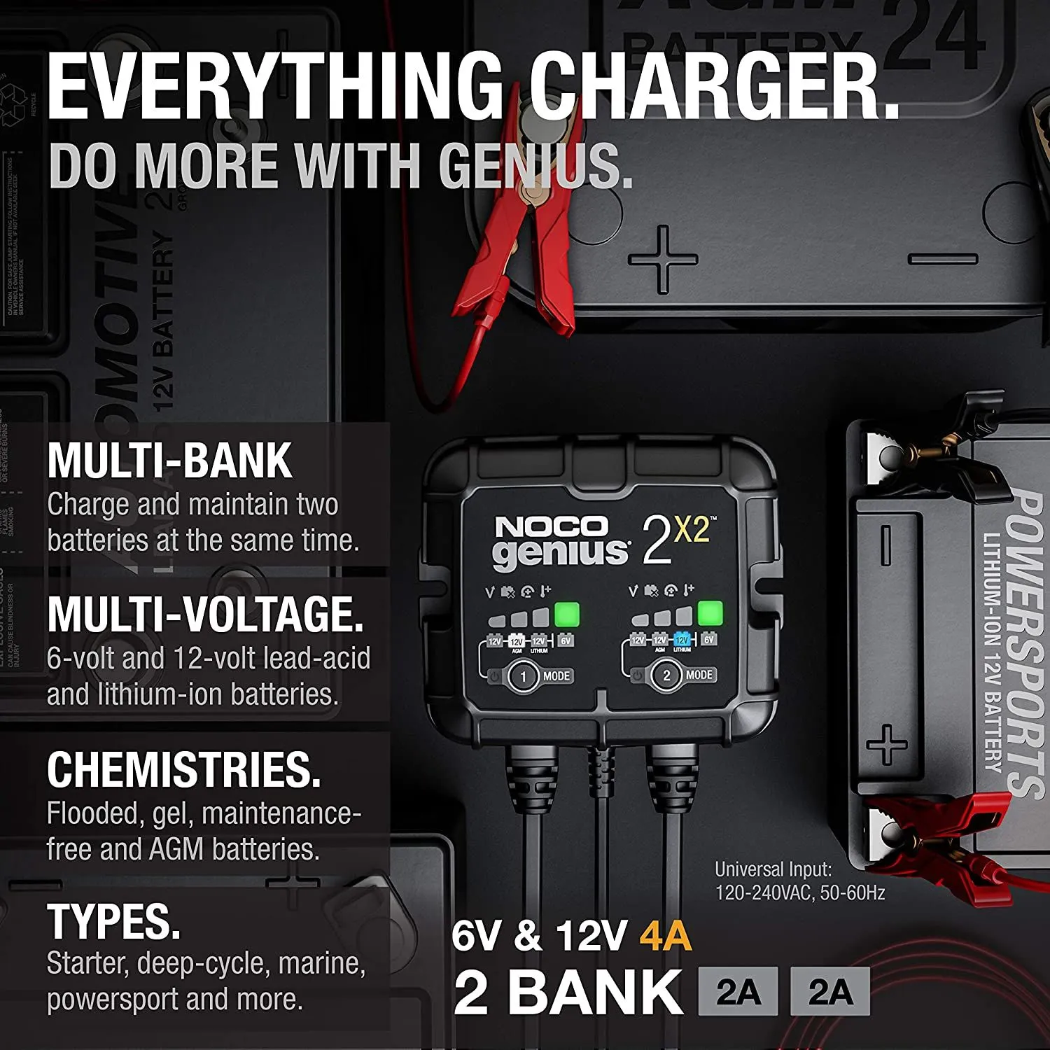 4A 2-Bank Battery Charger